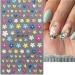 Spring Daisy Flower Nail Art Stickers - Colorful 5D Nail Decals for Women - Self Adhesive Manicure Decoration - Buy Online on GoSupps.com