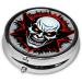 Red & Black Evil Ghost Round Pill Box - 3 Compartment Organizer for Travel & Purse - Buy Online on GoSupps.com