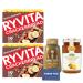 Ryvita Crackerbread Wholegrain Stute No Sugar Added Fine Cut Orange Marmalade and Whole Earth Golden Roasted Peanut Butter - Perfect Flavors in One Package