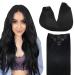 Doores clip in extensions real hair deep black 35cm 14 inch 7 pieces 120g genuine hair extensions clip straight extensions real hair natural real hair extensions 35cm-12m-12m-12m-12M-1 deep black