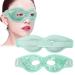 WOVTE Cooling Eye Mask Reusable Hot or Cold Therapy Gel Bead Eye Mask with Soft Plush Backing and Adjustable Strap for Puffy Eyes Dry Eyes Dark Circles Headache (Green(hollow))