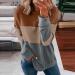 Women's Long Sleeve Crewneck Sweatshirt - Zip Up Striped Loose Top in D-coffee, XL - Buy Online on GoSupps.com