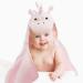 All Kids United Baby towel with hood made of 100% cotton eco-tex 100 I hooded towel for babies and children I 76 x 60 cm frote cock towel baby bath towel pink