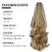 Parxitn Ponytail Extension 40cm - Clip-in Synthetic Hair Camel Brown Mix with Bleaching Blonde 16 Inch Claw Braid - Buy Online on GoSupps.com