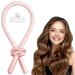 Colorfarm Heatless Hair Curler for Long Hair Heatless Curling Rod Headband Satin Curling Set No Heat Hair Wrap Curler Ribbon to Sleep in Overnight Hair Roller with Scrunchies Hair Clips Hairstyles Styling Tools Champagne pink