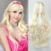 ColorfulPanda Long Blonde Wigs for Women Costume Cosplay Party Natural Synthetic Curly Wavy Wig Cosplay Hair Accessories 28inch (Light Blonde)