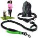 Jogging lines for dogs to walk jogging hiking |2 in 1 jogging line and normal dog leash for large and medium -sized dogs with double handle |Belly belt dog leash green for a dog