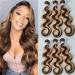 Bestsojoy Ombre Highlight Brazilian Virgin Hair Body Wave 4 Bundles 12A Remy Human Hair Weaves P4/27 Ombre Brown Blonde Brazilian Body Wave Hair Extensions(22 24 26 28, Highlight Hair Bundles) 22 24 26 28 Highlight Hair Bu…