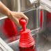 Shower Plunger Sink Cleaner with Ergonomic Handle | Bathroom Drain Cleaner Tool for Unclogging Slow Sinks Tubs and Showers Small and Powerful Red - Buy Online on GoSupps.com