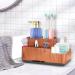 Buy Large Wood Grain Yellow Toothbrush Holder - Electric Toothbrush & Razor Storage Easy to Clean & Removable Stand - Multifunctional Organizer for Bathroom - Buy Online on GoSupps.com
