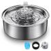 Cat Water Fountain,Stainless Steel 2.0L/67oz Automatic Circulating Pet Water Fountain,Ultra-Quiet Pump with LED Light,Dishwasher Safe,Suitable for Puppy and Cat Fountain