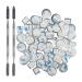 DanziX 70Pcs Metal Stickers for magnetic palette  Palette Empty Eyeshadow Makeup Palette + 2 Depotting Spatula (35Pcs Round + 35Pcs Square)