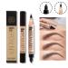 Beauty Glazed 2 IN 1 Eyebrow Pen & Eyeliner - Waterproof Micro-Fork Tip Applicator Pencil in Black - Buy Online on GoSupps.com