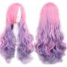 Sawekin Women's Long Cosplay Anime Wigs 28"70cm Long Curly Harajuku Lolita Style Costume Wigs for Anime Costume Halloween Cosplay (D-Light Purple/Pink)