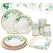 Clisted Green Paper Plates Set for 24 People As Shown Paper Decoration Set for Birthday Supplies Wedding - Buy Online on GoSupps.com