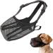 Mesh dog muzzle breathable muzzle for dogs muzzle for dogs with a rounded mesh nylonnetz muzzle with safety straps for small adjustable breathable mesh muzz XL W-black