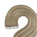 Youngsee Ombre Tape Extensions - 60 cm Real Hair Seamless Invisible Brown to Blonde 50g - Premium Quality Hair Extensions - Buy Online on GoSupps.com