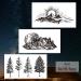 62 Sheets Mountain Temporary Tattoos Stickers - Waterproof Black Geometry Sun Star Moon Tree Triangle Sea Wave Designs - Semi Permanent for Adults and Kids - Buy Online on GoSupps.com