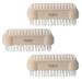 Pack of 3 PARSA Beauty Nature Love nail brush hand washing brush double-sided nail brush in beige 3 pieces Beige