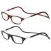 TBOC Pack: Reading Glass reading aid for men - (two units) diopttria +1.00 Brown tortoise and black frame Strength PC Mobile phone foldable woman man man magnet clip presumption of the same.