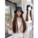 BGHJUE Fisherman s hat wig one female fashion micro-roll long hair summer wear hat long curly hair fake hair