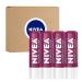 NIVEA Vegan Lip Care Acai Seed Oil and Shea Butter Lip Balm Stick 0.17 Oz Pack of 4