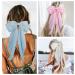 Satin Layered Hair Bow Barrette Clip with Long Tail | French Style Hair Accessory for Women and Girls - 5 Light Colors - Buy Online on GoSupps.com