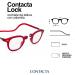 Contacta Lock Reading Glasses for Men & Women - Red +2.50 Diopters Magnetic Rigid Collar & Adjustable Sticks - Includes Glasses Holder - Lightweight 33g - Buy Online on GoSupps.com