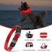Masbrill Luminous Dog Collar - Waterproof LED Adjustable Safety Band with 3 Flashing Lights for Small Medium & Large Dogs (38-50cm/15-19.7inch) - Red - Buy Online on GoSupps.com