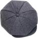 Jerague Wool Newsboy Cap - Vintage Gatsby Beret Cabbie Hat in Herringbone Grey | Adjustable Size M-L - Buy Online on GoSupps.com