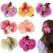 7Pcs Butterfly Orchid Hair Clip Cute Sweet Colorful Hawaiian Flower Hair Clips for Women Girls Tropical Flower Hair Clips with Pearl for Wedding Summer Beach Party Hawaiian Flower Hair Clips Flower