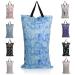 Mhwan Wetbags Kindergarten Nasbag waterproof double -zone lock pocket for hanging washable and reusable suitable for baby diapers fitness beach pool wet bag (blue) DW09 40x70cm