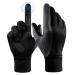 Fanvince gloves men touchscreen winter gloves winter gloves sports gloves women thin warm running bike bike gloves black and gray large