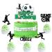 Keaziu 25 Pack Soccer Cupcake Topper Sport Theme Cupcake Picks Game Day Soccer Ball Toothpicks Football for Men Boys Birthday Decorations Supplies Man Black Man