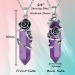 XIANNVXI Rose Flower Pendant Necklace for Women Healing Crystals Hexagonal Stones Necklaces Reiki Spiritual Natural Gemstone Quartz Point Jewelry Purple - Buy Online on GoSupps.com