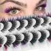 Colored Eyelashes Fluffy Eye Lashes with Color Colorful D Curl Strip Lashes Look Like Extensions 6D Mink Natural Wispy Salon Perfect False Eyelashes Pack 10 Pairs 01