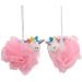 Minkissy 2Pcs Unicorn Shower Loofah Exfoliating Bath Mesh Ball Pouf Pink Unicorn Shower Body Scrubber Pouf Balls for Kids Adults