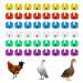 Cywvynyt 48 chicken Legrings Multi -colored chicken identification Leg straps numbered clip on poultry leg rings for Gamefowl Truthahn duck Gans Guinea (20mm)