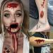 Tazimi Halloween Realistic Horror Wound Temporary Tattoos - Masquerade Prank Fake Tattoo Stickers for Adults - Spooky Halloween Face Makeup & Body Art - Buy Online on GoSupps.com