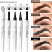Magic Eyebrow Pencil 3D Waterproof Eyebrow Pencil Micro Eyebrow Pencil with 4 Fork Tips Applicator Effortlessly Creates Natural Looking Brows (Dark Brown) - Buy Online on GoSupps.com