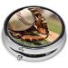 Baseball Printed Mini Round Pill Box | 3 Compartment Portable Pill Organizer for Travel & Everyday Use - Buy Online on GoSupps.com