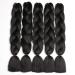 Showjarlly Jumbo Braid Extensions - 24 Inch Black KanKal n Hair for Crochet & Box Braids - 5 Pack - Buy Online on GoSupps.com
