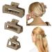 Shinowa hair clip 3 pieces of pressure hair gripper with leopard pattern strong hold hair accessories slipproof hair catcher jaw clamp hair accessories for women long thick hair khaki