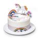 Cardasis Unicorn with sugar bands and paper figures |Essential layout for cakes and cakes |Cake decoration for the Unicorn themed birthday |20cm + 3 volume 28x5cm + 4 figures