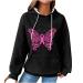 oelaio Breast Cancer Hoodies for Women 2023 Women's Long Sleeve Breast Cancer Awareness Sweatshirts Fight Cancer Survivor Black