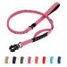 AinuScinsYoe Heavy Duty Dog Leash - Tactical High Bungee Reflective Leash for Medium and Large Dogs 4-6 Ft with Frog Clip 2 Handles and Seatbelt Clip Pink