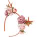 Delaman Fashionable Flower Reindeer Antlers Headband Floral Garland Crown for Party Cosplay Wedding Christmas (Dark Pink) - Buy Online on GoSupps.com