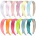 SIQUK 12 pieces satin hair tires 3cm satin forehead straps wide hair ripe diy frontal ligaments for women and girls 12 colors lively colors