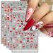 JMEOWIO 10 Sheets Christmas Nail Art Stickers Decals Self-Adhesive Snowflake Xmas Winter Holiday Cute Nail Supplies Nail Art Design Decoration Accessories