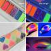 Lot de 10 fards paupi res fluorescents paillettes fluorescentes - N on UV - Mat - Paillettes color es et cr meuses - Avec pinceau - Brillance sous lumi re UV - Buy Online on GoSupps.com